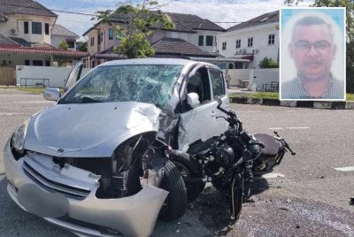Keadaan kenderaan yang terlibat dalam kemalangan mengakibatkan mangsa maut di tempat kejadian. - Foto tular - Gambar kecil (Sarafuddin)