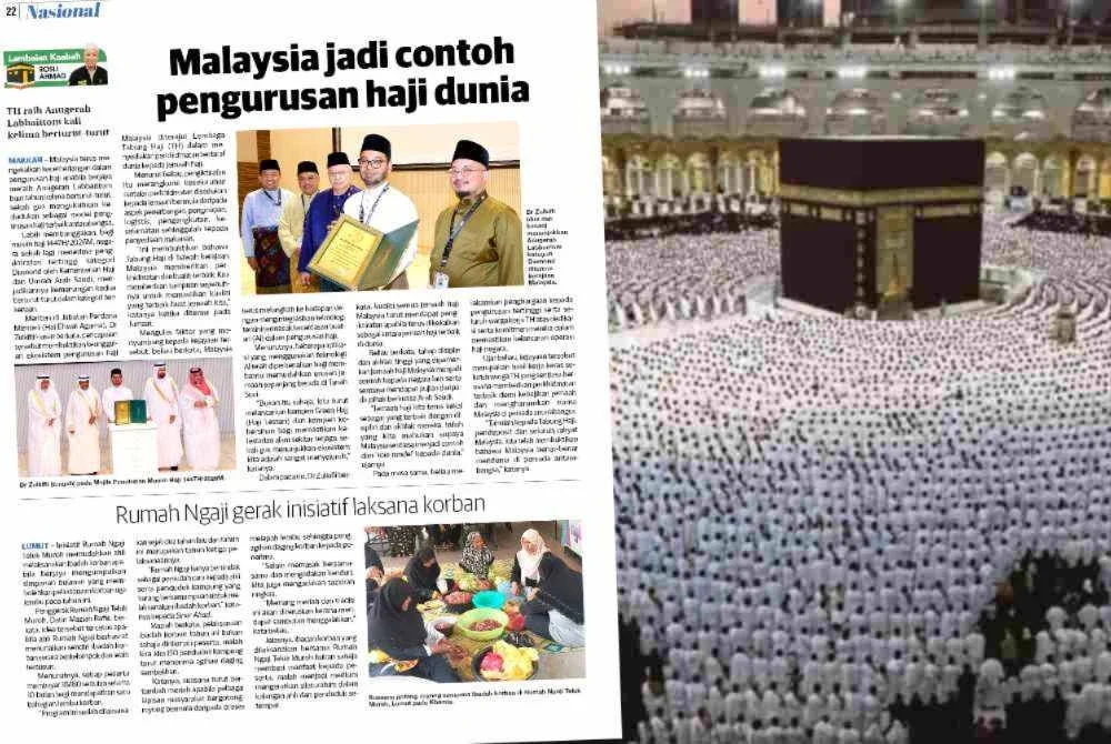 Kejayaan Malaysia meraih Anugerah Labbaittom buat kali kelima dan pengiktirafan Diamond membuktikan pengurusan haji negara berada pada tahap terbaik dunia, sekali gus mengukuhkan reputasi Tabung Haji sebagai model pengurusan haji antarabangsa.