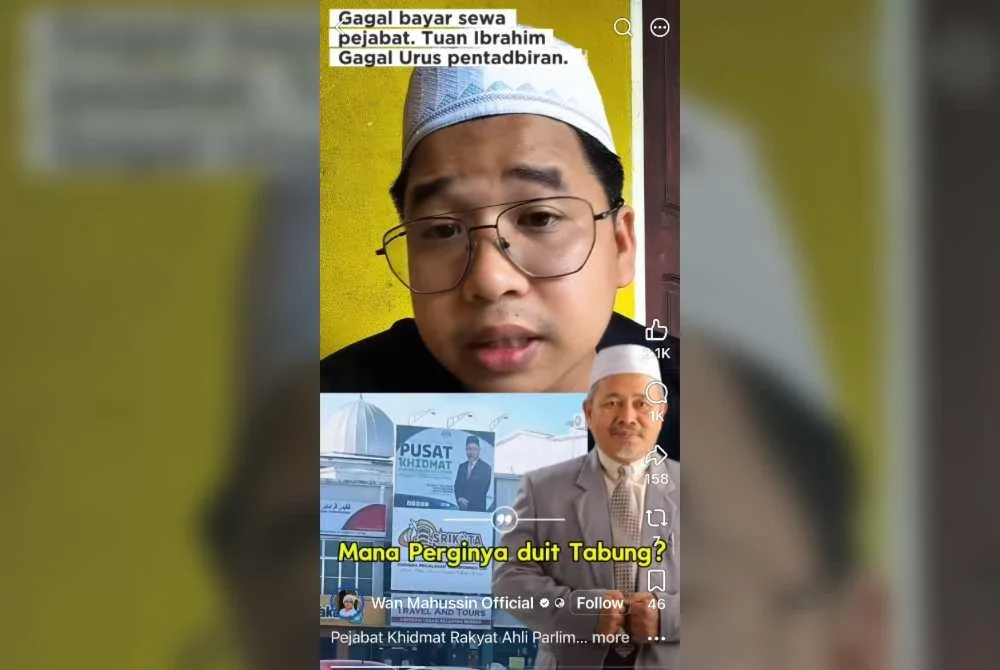 Tangkap layar rakaman video yang tular berkait dakwaan gagal jelas sewa pejabat. Foto media sosial