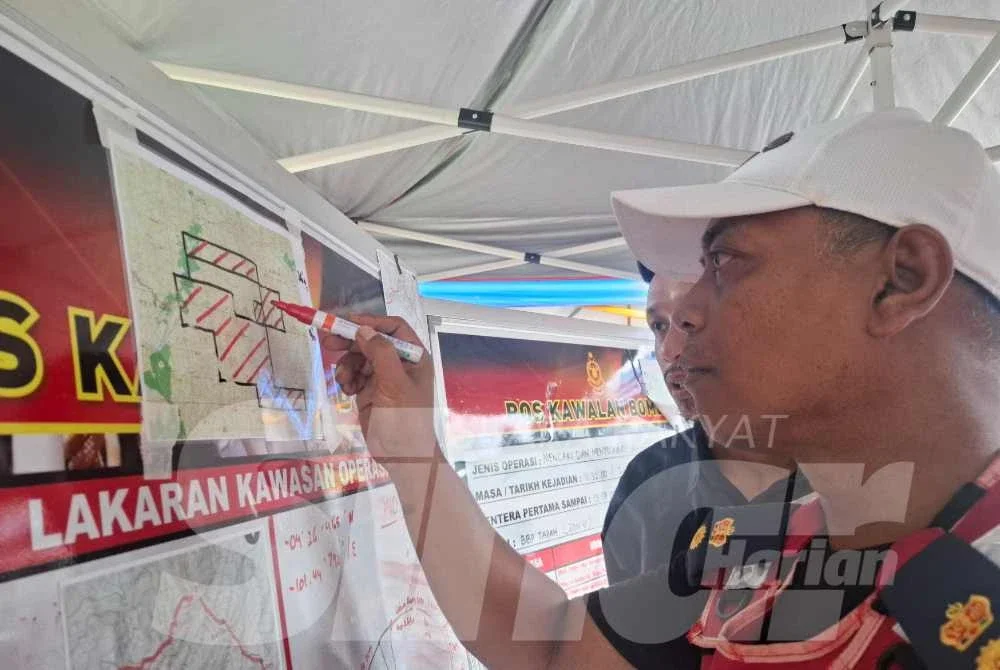 Sabarodzi menandakan kawasan pencarian yang telah disusuri pasukan SAR sejak hari pertama operasi digerakkan.