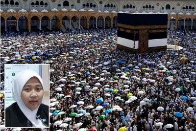Salasiah (gambar kecil) memaklumkan, sebaik sahaja maklumat lengkap dari Tanah Suci diterima melalui Sistem Kematian Hedjaz JPN, sijil kematian boleh dikeluarkan di mana-mana pejabat JPN di seluruh negara. Foto: Saudi Press Agency 