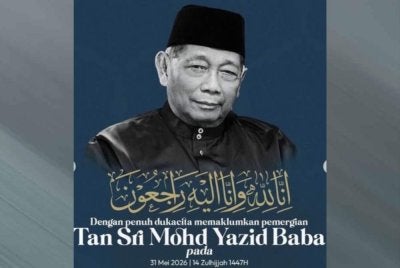 Allahyarham Tan Sri Mohd Yazid Baba - Foto IG wanemirastar