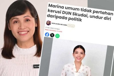 Nie Ching (kiri) berat hati dengan keputusan Marina yang tidak akan mempertahankan kerusi DUN Skudai pada PRN Johor akan datang dan memilih untuk berundur daripada dunia politik.
