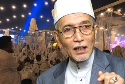 Foto tular mengenai sambutan hari lahir bertema bunian dan hantu baru-baru ini. Gambar kanan Mufti Kelantan, Datuk Mohamad Shukri Mohamad.
