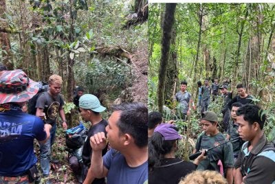 Pasukan SAR yang beroperasi di kawasan Gunung Rayu tu telah bertemu dengan kumpulan berkenaan ketika menjalankan operasi. Foto: JBPM Perak