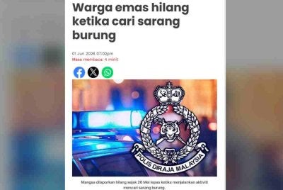 Laporan Sinar Harian pada 1 Jun 2026. 