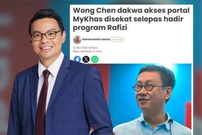 Chean Chung (kiri) mendakwa pihaknya juga tidak lagi dapat mengakses sistem MyKhas sejak 29 Mei lalu.