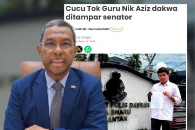 Azhar (kiri) meneliti kemungkinan mengambil tindakan undang-undang susulan dakwaan mengaitkannya dengan insiden menampar seorang pelajar dalam satu program di Janda Baik, Pahang bulan lalu.