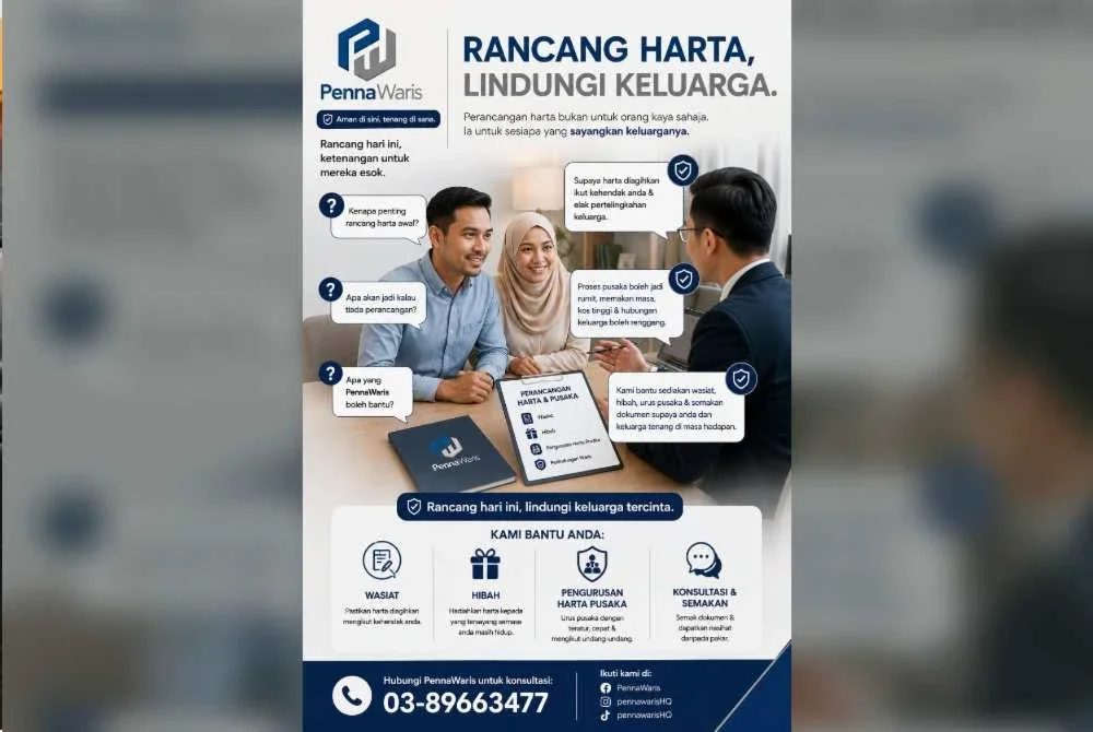 Poster mengenai cara menguruskan harta.