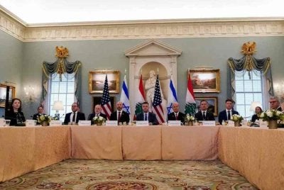 Wakil Amerika Syarikat, Lubnan dan Israel bertemu di Jabatan Negara di Washington, Amerika Syarikat pada 2 Jun 2026. Foto Reuters