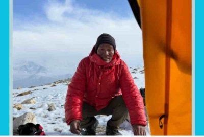 Malim gunung, Hillary Dawa Sherpa, yang dilaporkan hilang selama enam hari di Gunung Everest ditemui masih hidup. Foto NDTV.