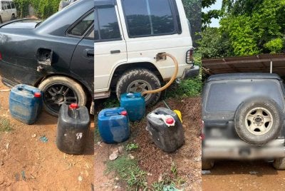 Kegiatan sebuah stor haram yang menjadi pusat pengumpulan petrol sebelum dijual ke Thailand sejak dua tahun lalu terbongkar apabila enam individu ditahan dalam serbuan di Pengkalan Kubor, Tumpat pada Khamis. Foto:PGA