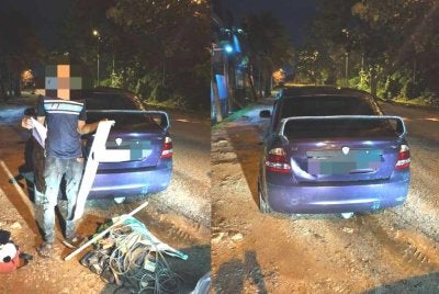 Seorang lelaki Rohingya dikesan memandu tanpa lesen yang sah dalam satu operasi penguatkuasaan di Jalan Taman Kempas pada Khamis. Foto JPJ Kedah
