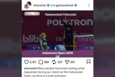 Shevon menerangkan mengenai insiden yang berlaku dalam perlawanan suku akhir Terbuka Indonesia.