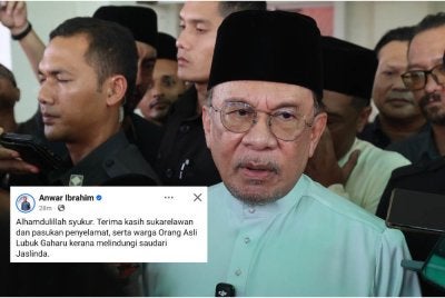 Hantaran Anwar di Facebook pada petang Sabtu.