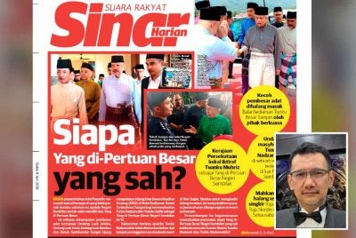 Wan Ahmad Fauzi (gambar kecil) berkata, persoalan siapa Yang di-Pertuan Besar yang sah perlu diputuskan mengikut Perlembagaan Negeri Sembilan. 
