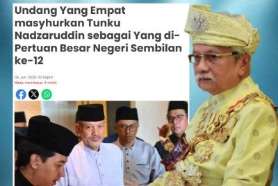 Institusi beraja Negeri Sembilan berhadapan cabaran getir apabila Pembesar Memerintah (Ruling Chiefs) memasyhurkan Tunku Nadzaruddin Tuanku Jaafar sebagai Yang di-Pertuan Besar Negeri Sembilan ke-12.