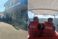 Anggota bomba melakukan pemantauan susulan laporan kejadian gempa bumi kuat di Mindanao, Filipina.