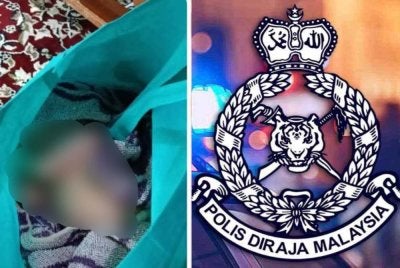 Bayi lelaki ditemui ditinggalkan di dalam sebuah surau di Taman Daya, Johor Bahru. - Foto tular