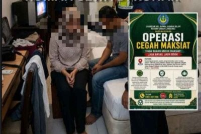 Seorang wanita berstatus isteri orang antara individu yang ditahan dalam Operasi Cegah Maksiat selepas disyaki berkhalwat di sebuah rumah sewa. 