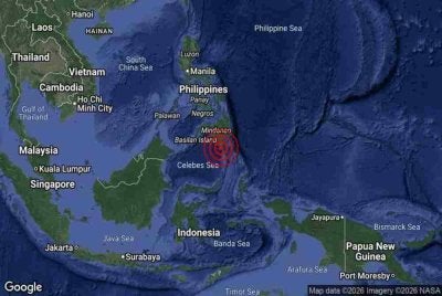 Dua gempa bumi sederhana melanda wilayah Mindanao, Filipina dalam tempoh dua jam petang tadi, namun tidak membawa ancaman tsunami kepada Malaysia. Foto Facebook MetMalaysia 