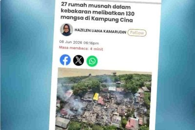 Kebakaran memusnahkan 27 rumah di Kampung Cina, Gok Kapur pada Isnin tidak mempunyai kaitan dengan sebarang unsur jenayah atau perbuatan khianat.