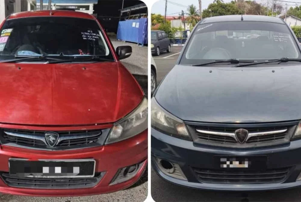 Polis turut merampas dua kereta jenis Proton Saga. 