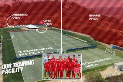 Pusat latihan skuad Switzerland terletak berhampiran habitat ular orok-orok di Carmel Valley. Foto Swiss Football Association