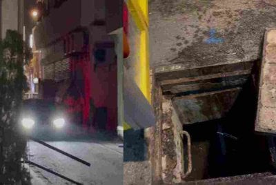 Video tular memaparkan sekumpulan lelaki disyaki curi kabel di Jalan Datuk Sulaiman, Taman Tun Dr Ismail, Kuala Lumpur pada Isnin