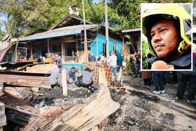 JBPM Kelantan memaklumkan siasatan terhadap punca kebakaran di Kampung Cina, Gok Kapur, Kota Bharu dijangka selesai pada Selasa. Gambar kecil: Khairul Ariffin