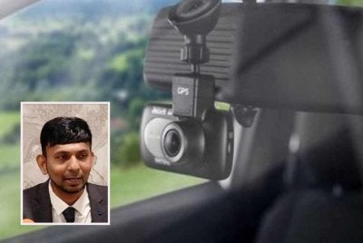 Penggunaan kamera papan pemuka semakin signifikan dalam membantu siasatan serta proses perundangan. Gambar kecil: Partiben 