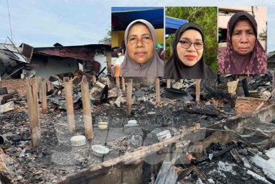 Mangsa kebakaran memerlukan bantuan kewangan untuk menyewa rumah atau membaiki kediaman yang rosak.Gambar kecil dari kiri, Nisah, Siti Mariam dan Sabariah.
