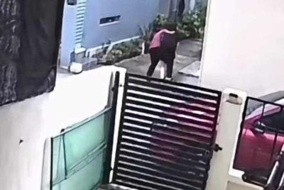 Rakaman CCTV tular memaparkan insiden tersebut di sebuah kawasan perumahan di Setia Alam.