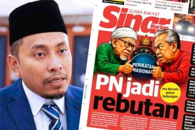 Ahmad Fadhli dan laporan muka depan Sinar Harian pada Rabu.