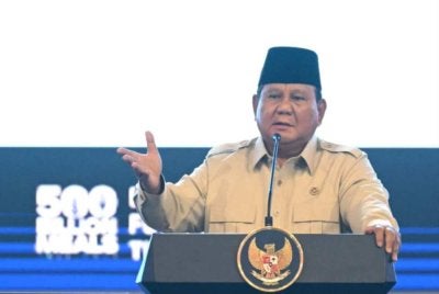 Prabowo ketika berucap dalam program berkenaan. Foto: Setpres