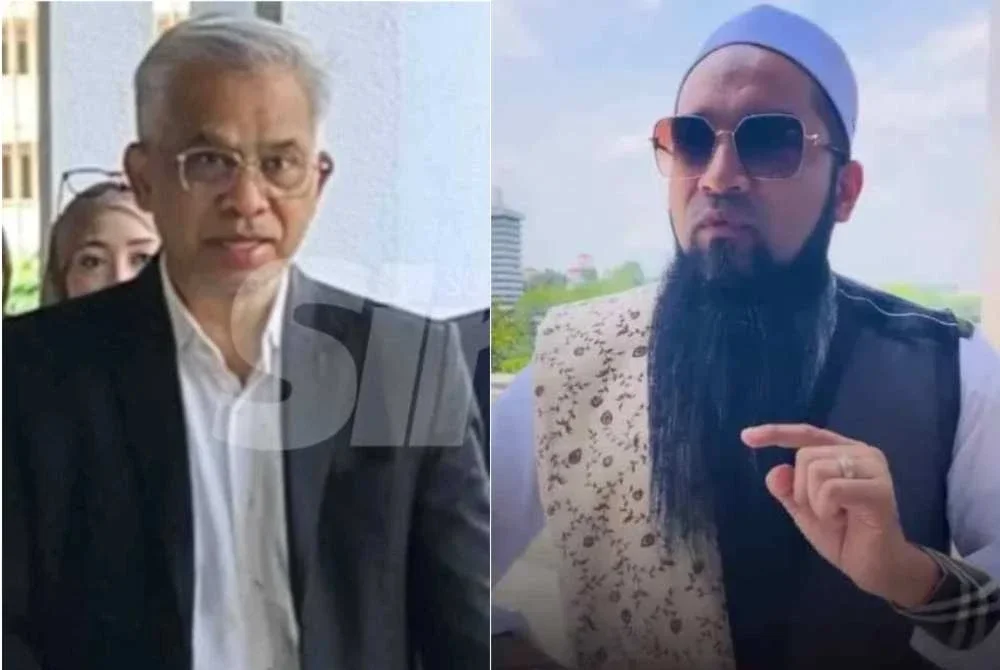 Tokoh kewangan Islam, Tan Sri Dr Mohd Daud Bakar (kiri) dan usahawan, Datuk Mahadi Badrul Zaman yang didakwa terlibat dalam perniagaan sekuriti tanpa lesen.