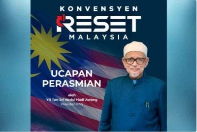 Presiden Pas Tan Sri Abdul Hadi Awang akan merasmikan Konvensyen Reset Malaysia di Tanah Merah, Kelantan pada Sabtu ini.