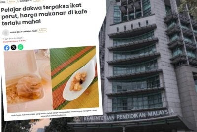 Selain harga makanan di kafe yang terlalu mahal, pelajar menyuarakan kebimbangan mengenai tahap kebersihan premis berkenaan.