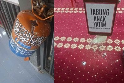Kesan dipecahkan pada tabung derma di salah satu masjid terlibat. FOTO POLIS BERA
