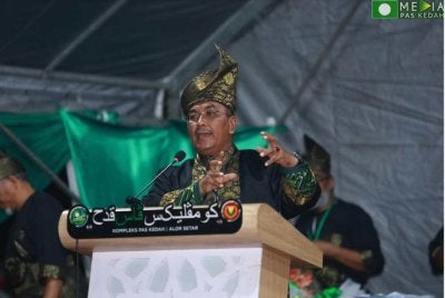 Sanusi ketika Pelancaran Jentera Pilihan Raya Pas di Kompleks Pas pada Jumaat.Foto: Media Pas Kedah