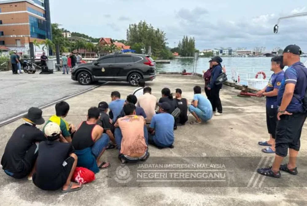 Antara warga asing yang ditahan dalam operasi dijalankan JIM Terengganu.