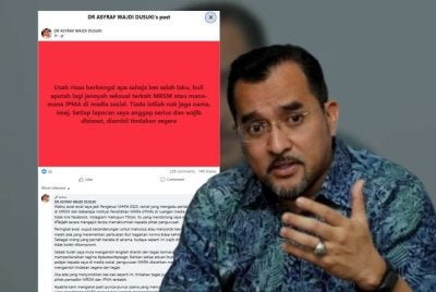 Asyraf Wajdi menegaskan, tiada istilah untuk melindungi nama atau imej institusi sekiranya berlaku kes yang melibatkan keselamatan dan kebajikan pelajar.