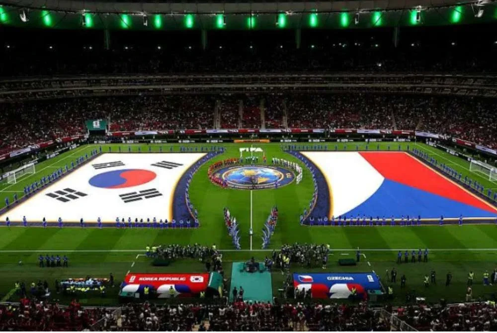 Perlawanan di Guadalajara itu menyaksikan skuad Korea Selatan menewaskan pasukan Republik Czech 2-1. - Foto Agensi