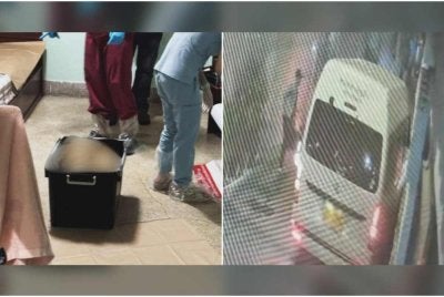 Bau busuk menyengat dari kotak itu membawa kepada penemuan sebahagian anggota tubuh mangsa yang dikerat-kerat. Foto Agensi