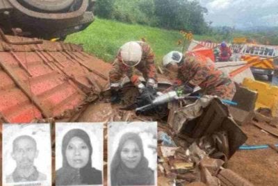 Mangsa yang maut merupakan pemandu dan penumpang kereta jenis Honda City dikenali sebagai A Halim Hasoon, 55, Rozita Buang, 58, Norbahyah A Halim, 26 dan Nayla Afya Aizat Faizal,1.