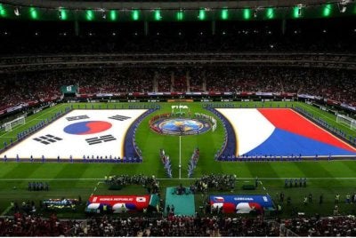 Perlawanan di Guadalajara itu menyaksikan skuad Korea Selatan menewaskan pasukan Republik Czech 2-1. - Foto Agensi
