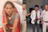 Seorang wanita mendapatkan bantuan polis selepas didakwa ditekap dengan besi panas dan dirantai oleh suaminya dalam kejadian yang berlaku di India. Foto Agensi