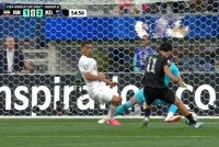 Elijah Just meledak gol pertama peribadi di awal babak pertama. Foto Agensi