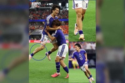 Keito Nakamura didakwa tidak memakai sebarang pelindung betis pada perlawanan menentang Belanda. Foto Agensi