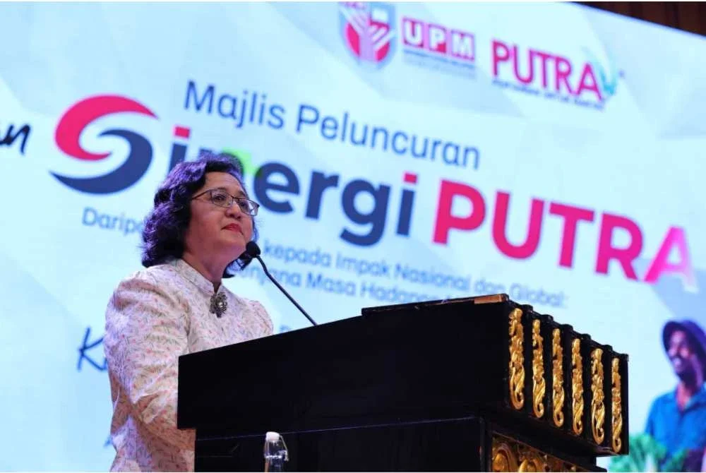 Azlinda ketika berucap melancarkan Bulan Sinergi Putra 2026 di UPM pada 15 Jun lepas.